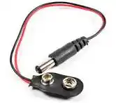 Conector clip para batería cuadrada 9v con jack barrel